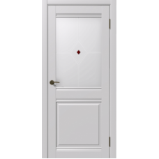 Дверь межкомнатная Дубрава Сибирь Геометрия Софт ОМЕГА серая, стекло с фьюзингом